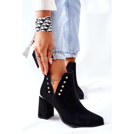 Lewski Shoes Bottines Femme En Daim Avec Découpes Lewski Noir 3075 le noir 1
