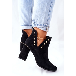 Lewski Shoes Bottines Femme En Daim Avec Découpes Lewski Noir 3075 le noir 2