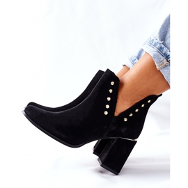 Lewski Shoes Bottines Femme En Daim Avec Découpes Lewski Noir 3075 le noir 7