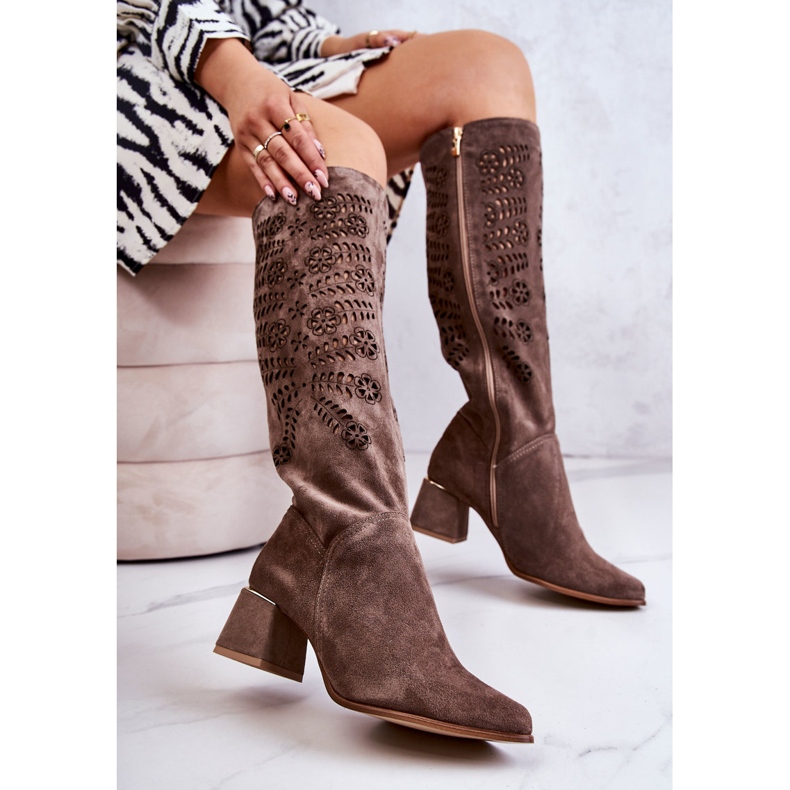 Lewski Shoes Boots Lewski Daim Ajourées Marron Romena brun 2