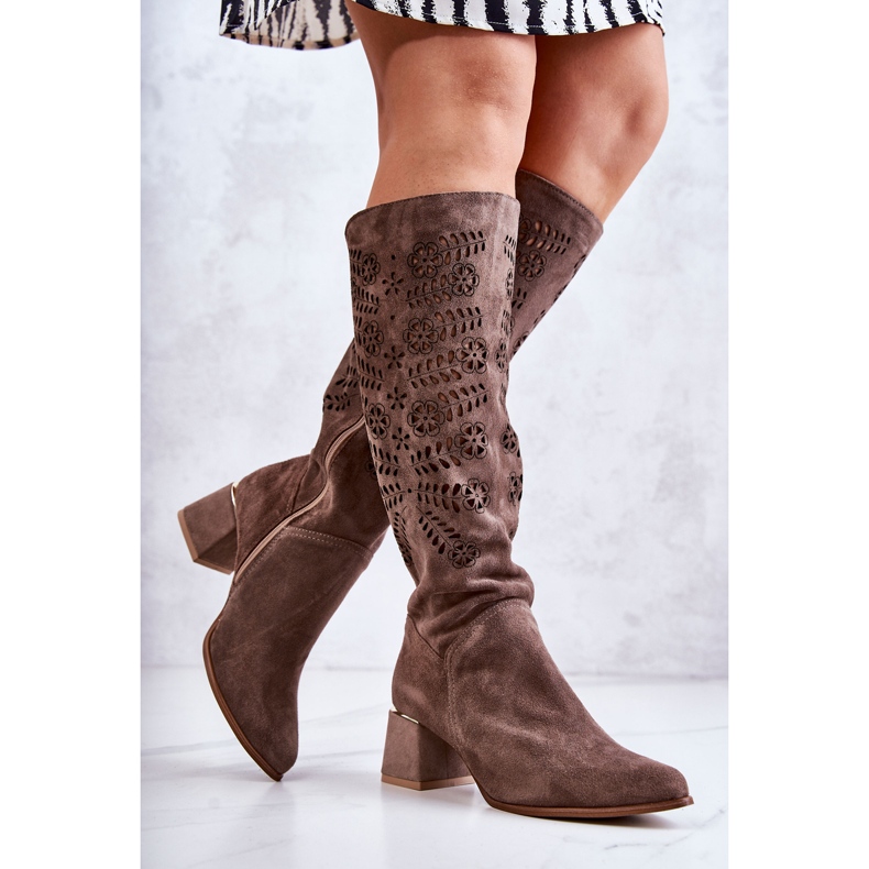 Lewski Shoes Boots Lewski Daim Ajourées Marron Romena brun 1