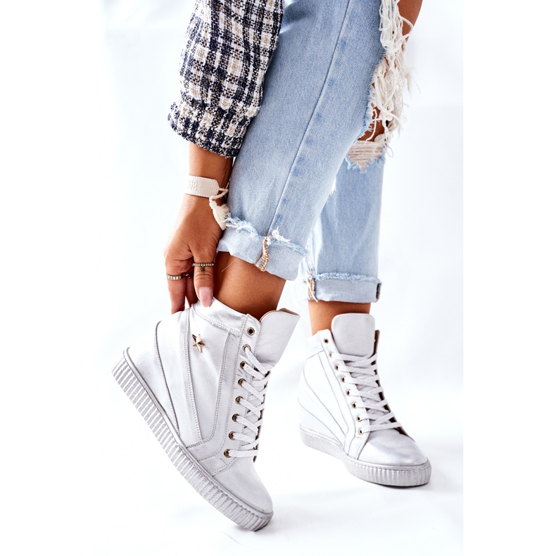 Lewski Shoes Chaussures De Sport En Cuir Pour Femmes Lewski Argent 3079 2 Lewski Shoes Chaussures De Sport En Cuir Pour Femmes Lewski Argent 3079 2