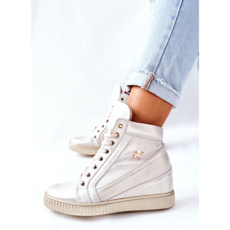 Lewski Shoes Chaussures Sport Cuir Femme Lewski Doré 3079 d'or 1