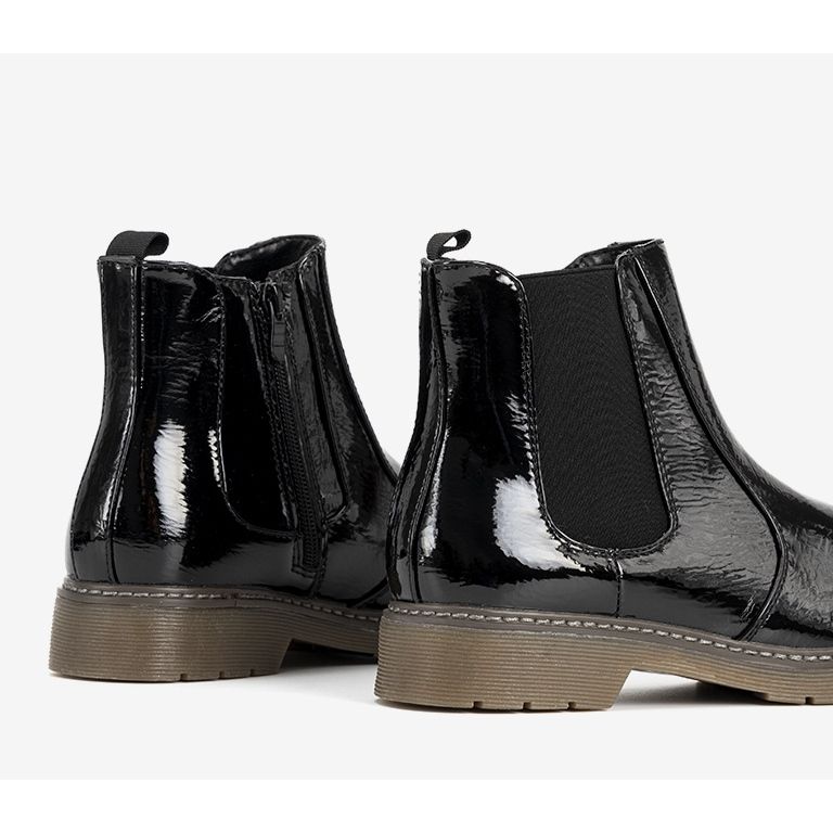 Bottines Losaria vernies noires pour femmes le noir 1 Bottines Losaria vernies noires pour femmes le noir 1