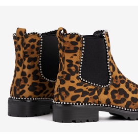 Boots marron à motif léopard Patty brun le noir 2