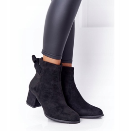 PJ1 Bottes chaudes noires pour femmes sur un talon Kayla le noir 2