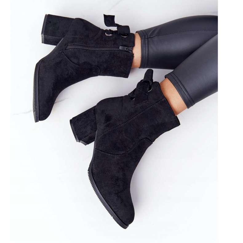 PJ1 Bottes chaudes noires pour femmes sur un talon Kayla le noir 3