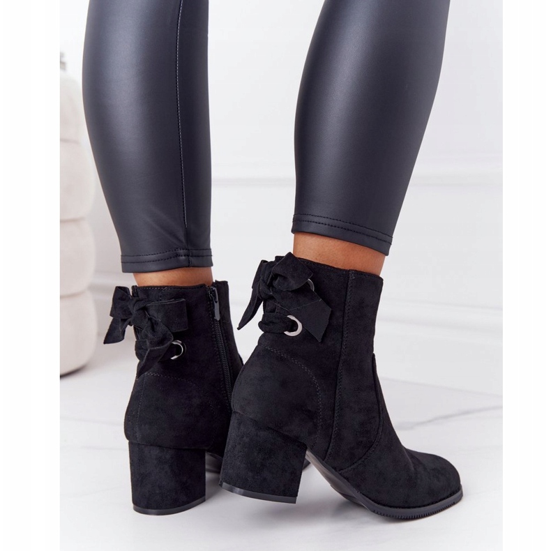 PJ1 Bottes chaudes noires pour femmes sur un talon Kayla 4