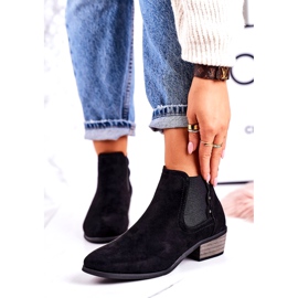J. Star Bottes Chelsea classiques pour femmes Bottes Walker noires en daim le noir 3