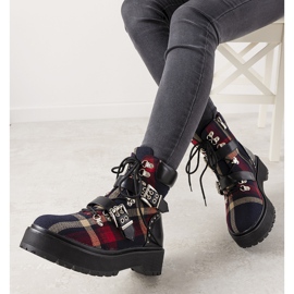 Bottines noires à carreaux pour femmes de Vevien le noir 3