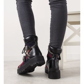 Bottines noires à carreaux pour femmes de Vevien le noir 1