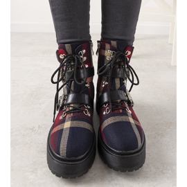 Bottines noires à carreaux pour femmes de Vevien le noir 2