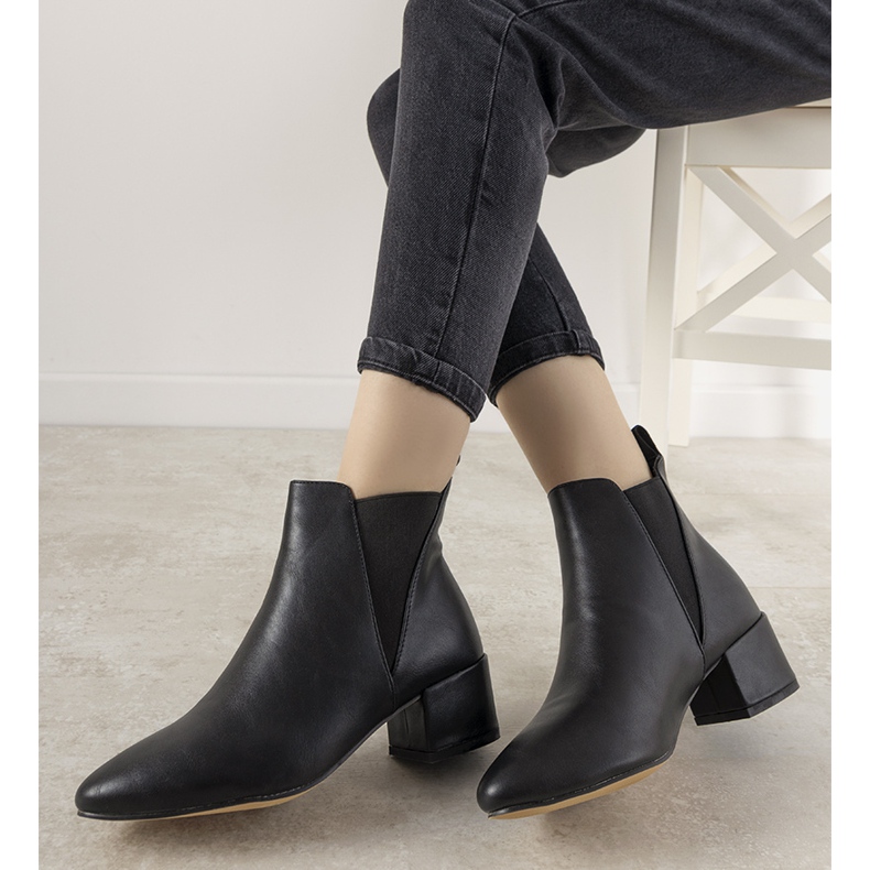 Bottines femme noires à élastique Solano le noir 1