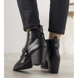 Boots Jodhpur noires à boucle et clous Rubio le noir 1