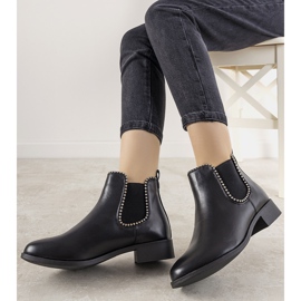 Bottines noires classiques avec bande élastique et clous mérinos 1