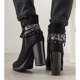 Bottines en daim noir sur le poteau pour femme Barella le noir 2