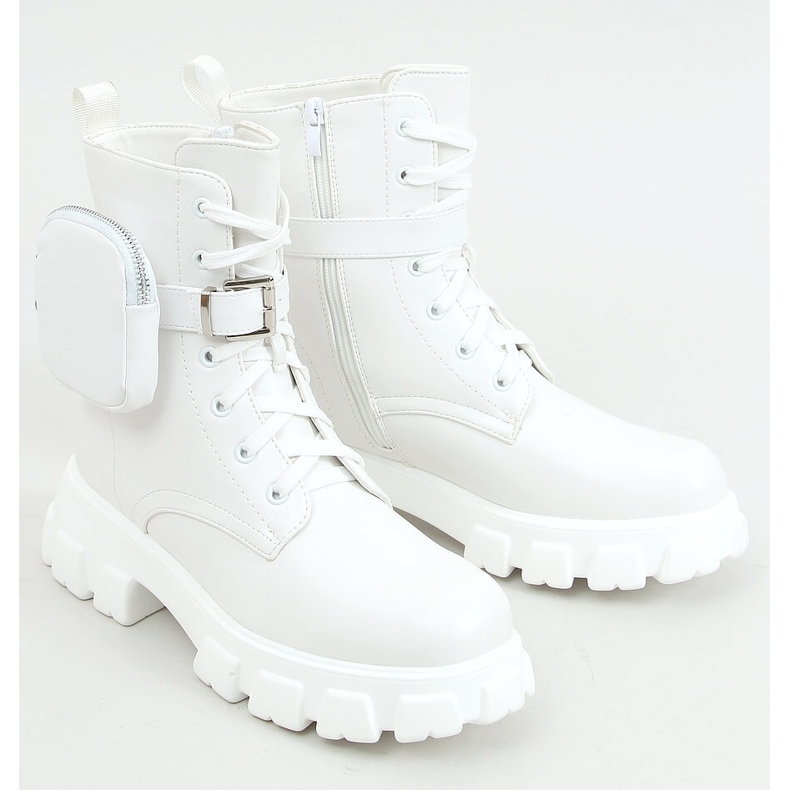 Blanc Bottes de travail avec une pochette 7705 Blanc blanche 1