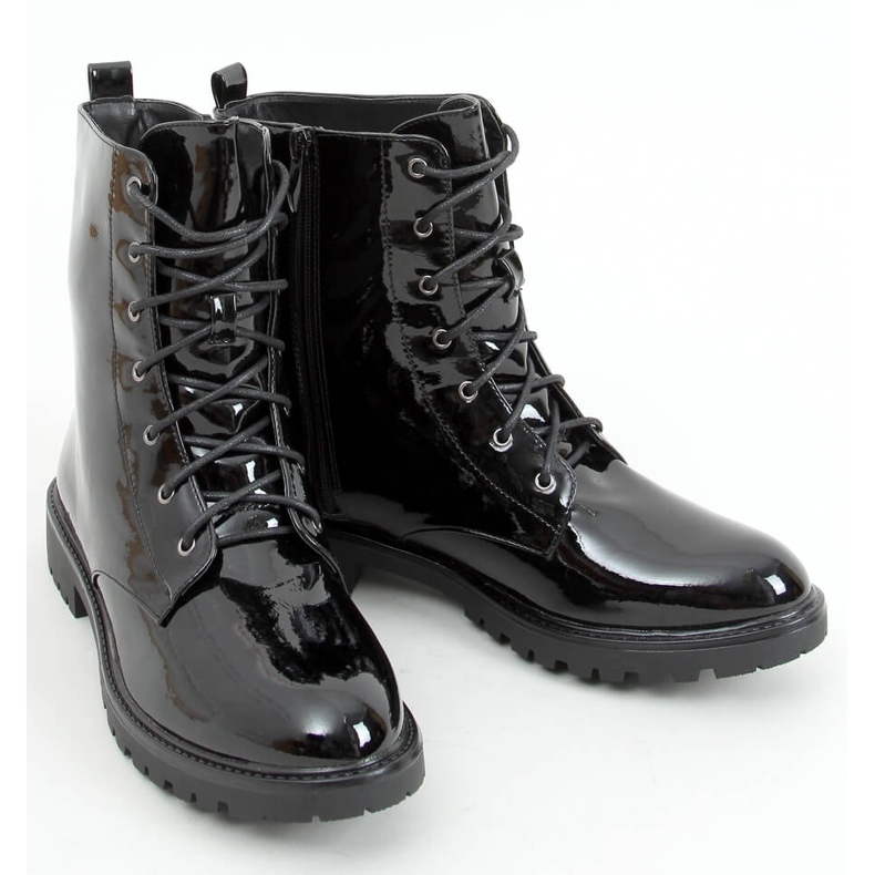 Boots laquées noires S1AX8039-38 Noir 1