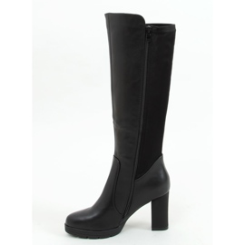 Bottines noires à talons et tige souple Y8607 Noir 1