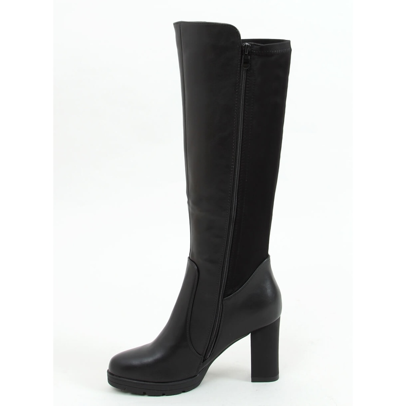 Bottines noires à talons et tige souple Y8607 Noir 1