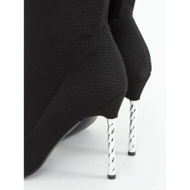 Cuissardes noires sur chaussette à talon haut TM032 Noir 1