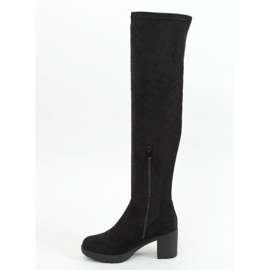 Cuissardes à talons larges noir Y8603 Noir 1