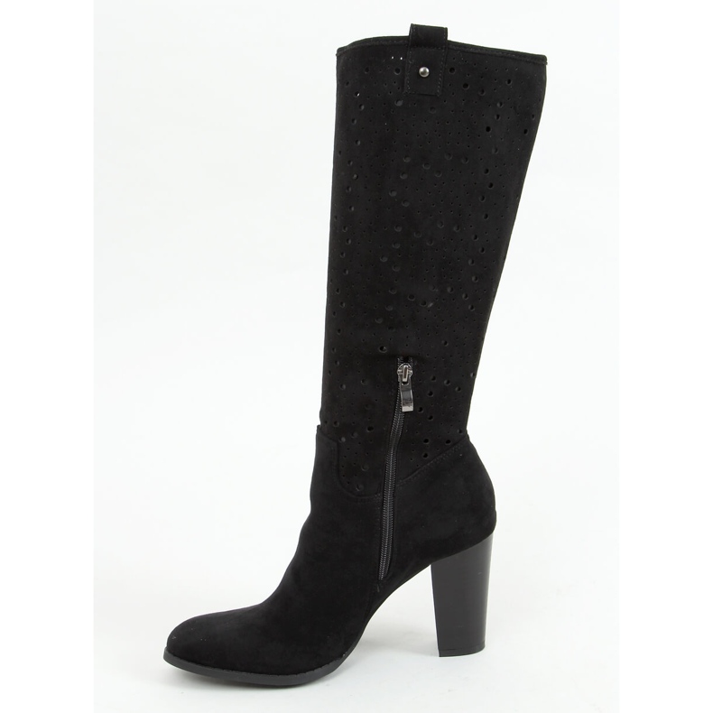 Bottines ajourées à talons noires RT89956 Noir le noir 1