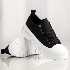 SHELOVET Baskets mode textile le noir 1