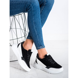 SHELOVET Baskets en daim noires le noir 3