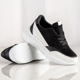 SHELOVET Baskets en daim noires le noir 1