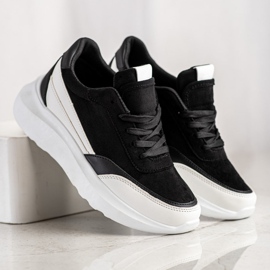SHELOVET Baskets en daim noires le noir 4