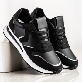 SHELOVET Chaussures de sport en cuir écologique noir 2