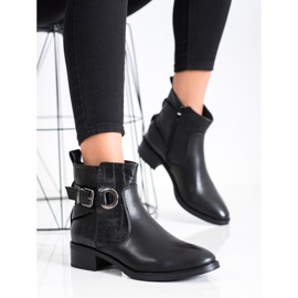 Super Mode Bottes décontractées avec boucle le noir 3