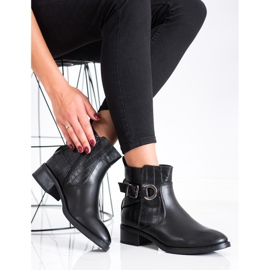 Super Mode Bottes décontractées avec boucle le noir 2
