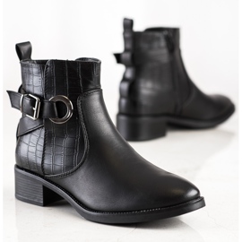 Super Mode Bottes décontractées avec boucle le noir 1