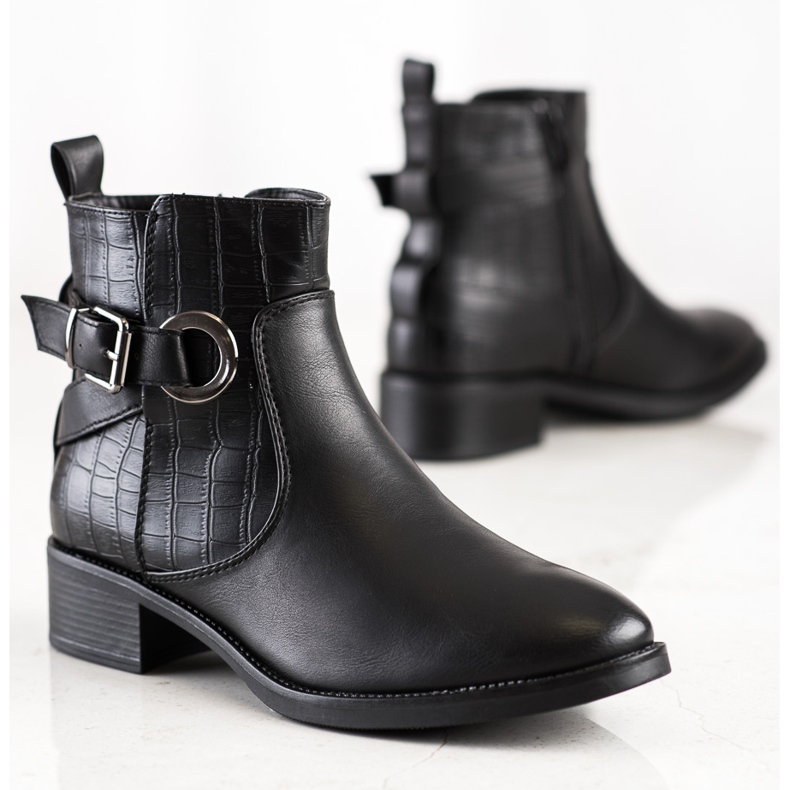 Super Mode Bottes décontractées avec boucle noir 1