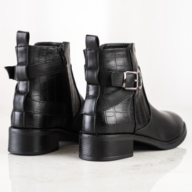Super Mode Bottes décontractées avec boucle le noir 4