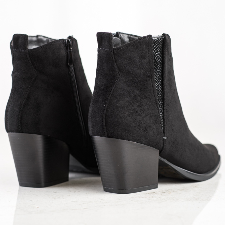 Bestelle Bottines En Daim En Spitz le noir 1