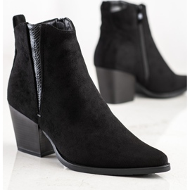 Bestelle Bottines En Daim En Spitz le noir 2