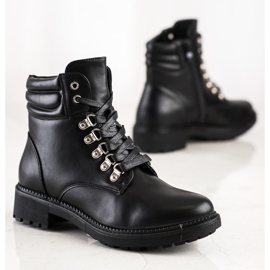 Cm Paris Bottes à lacets décontractées noir 1