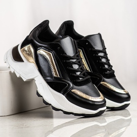 SHELOVET Baskets élégantes noir 2