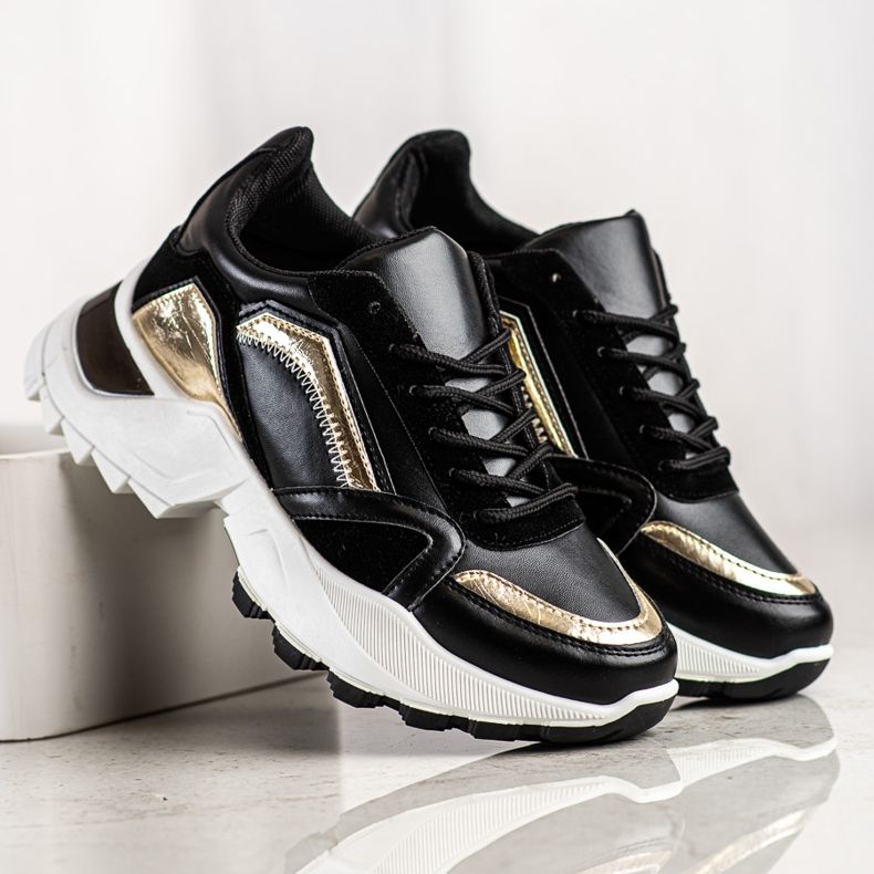 SHELOVET Baskets élégantes noir 2