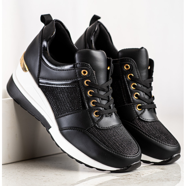 Diamantique Baskets compensées noires 2