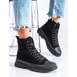 Seastar Baskets montantes en daim le noir 3