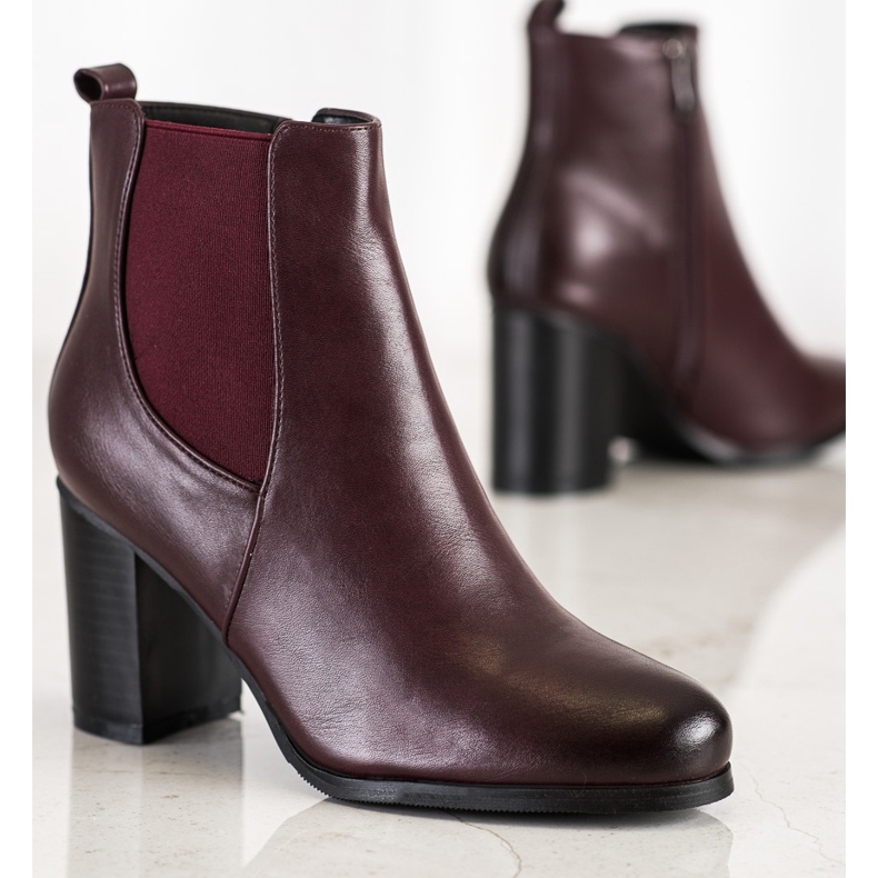 Renda Bottines bordeaux classiques sur poteau 1