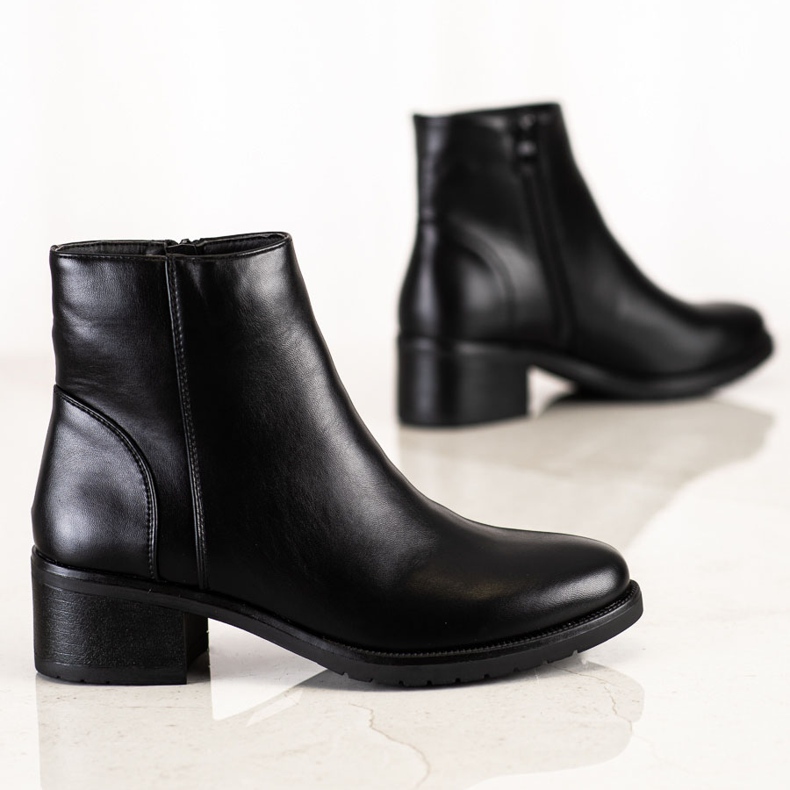 Lovery Bottes décontractées en cuir écologique le noir 2