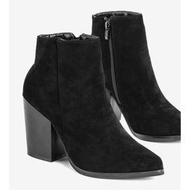 Bottines noires sur le poste de Milady 1