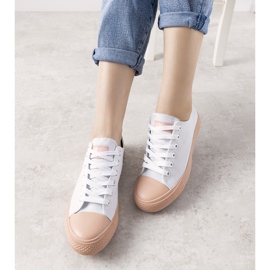 Baskets femme Senor blanches et roses 1