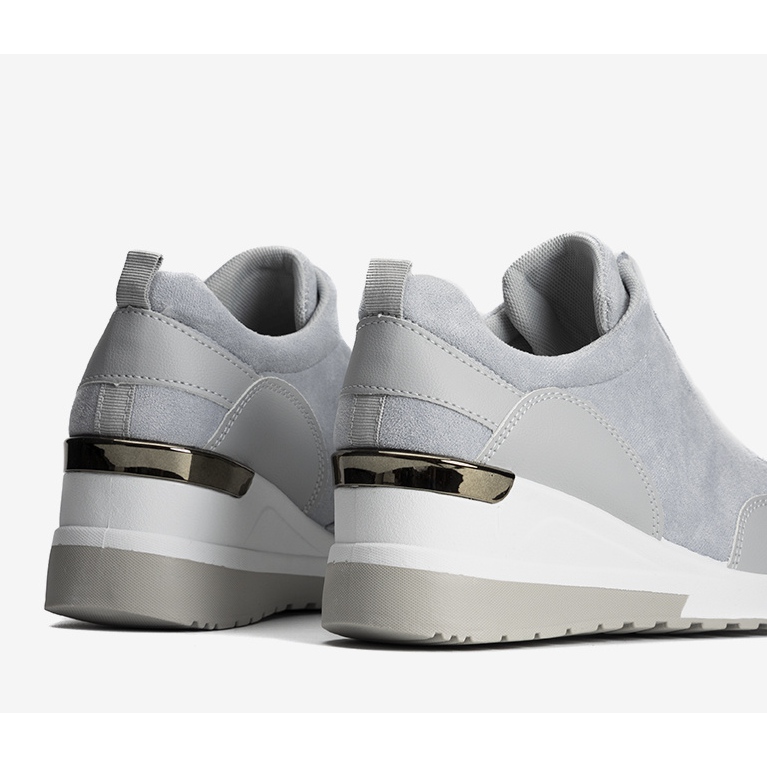 Baskets compensées en daim grises Velasco 1