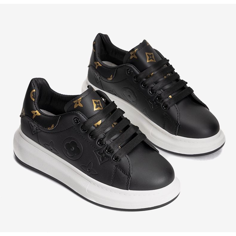 Baskets noires à motifs Montanez tendance le noir 1